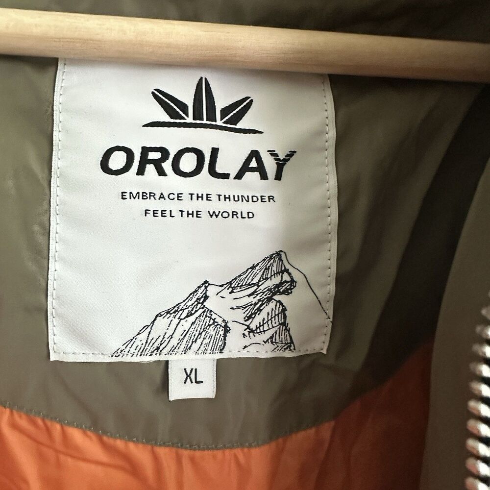 Orolay Puffer Coat XL Women's Jacket Thickened Down Green Zippers Parka - Picture 4 of 8